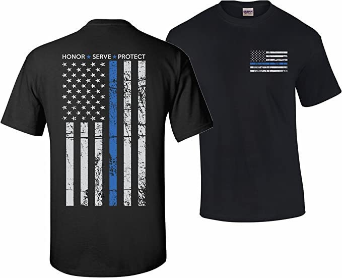 Patriot Apparel Thin Blue Line Police T-Shirt, Police Flag, Thin Blue…