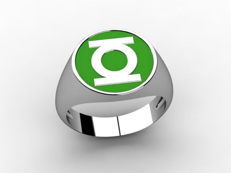 Green Lantern Logo Ring Etsy