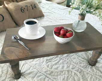 Bed tray table with legs
