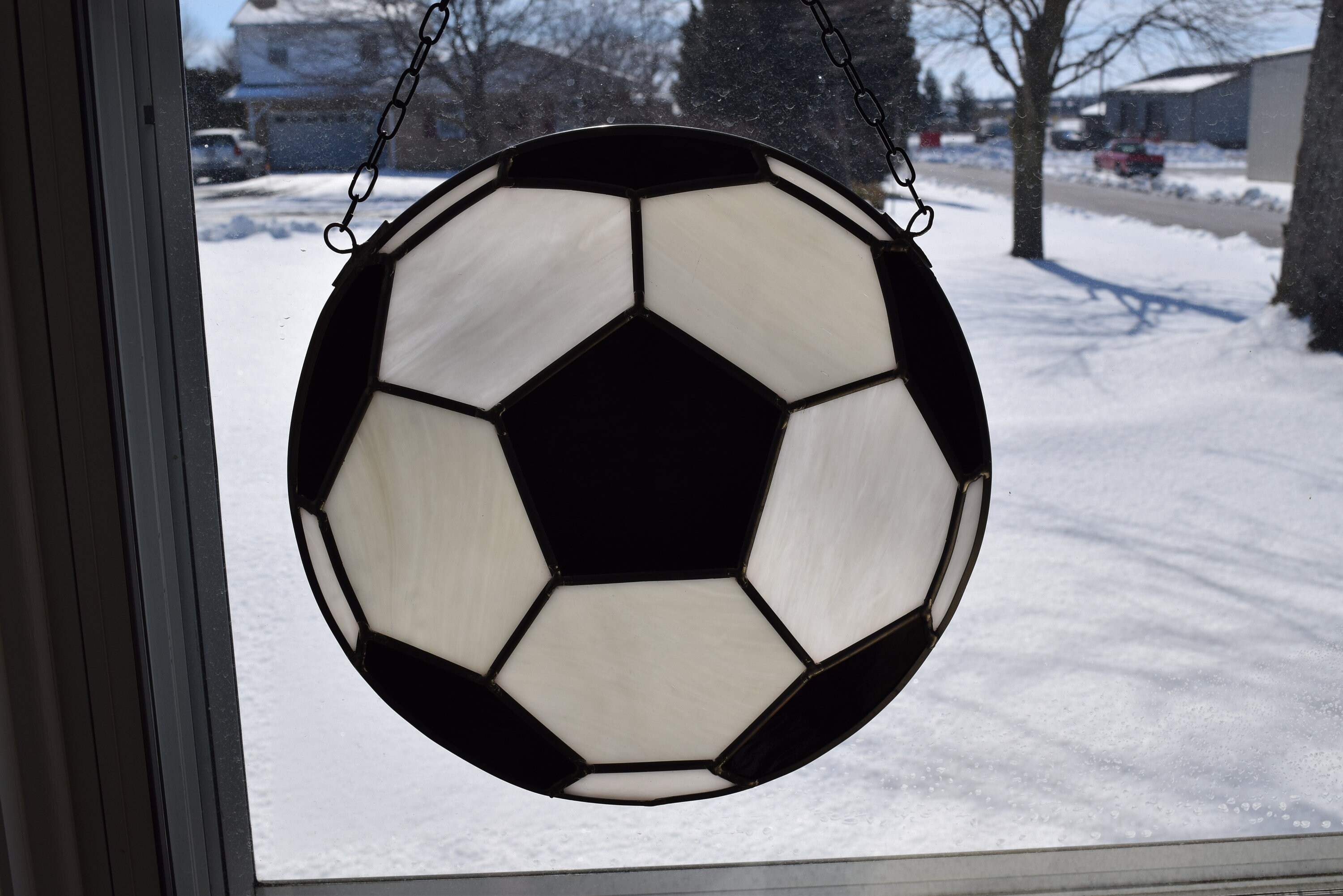 Soccer Stained Glass Panel Futball Football Etsy