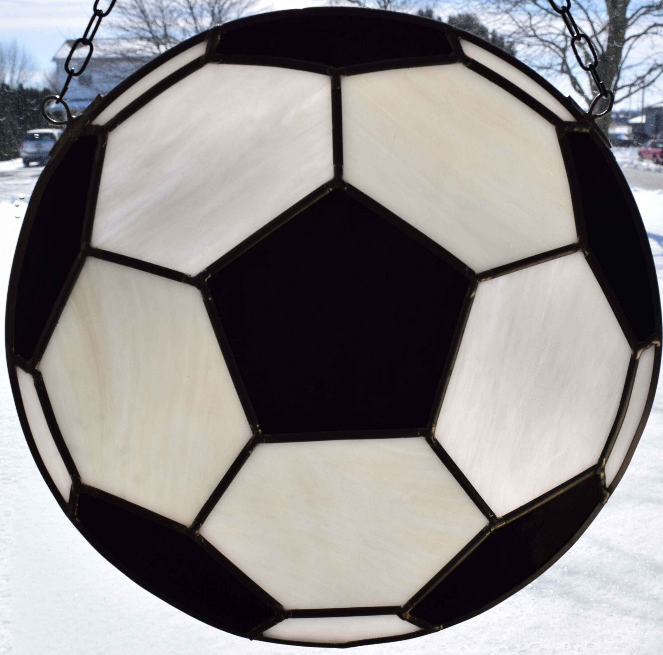 Soccer Stained Glass Panel Futball Football Etsy