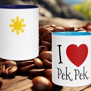 I Heart Love Pek Pek Mug with Color Inside Customizable Gift