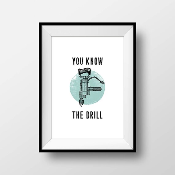 Vintage Puns You Know The Drill Drill Joke Etsy