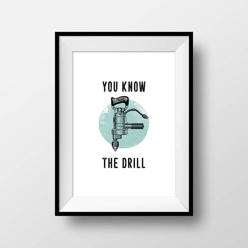 Vintage Puns You Know The Drill Drill Joke Etsy