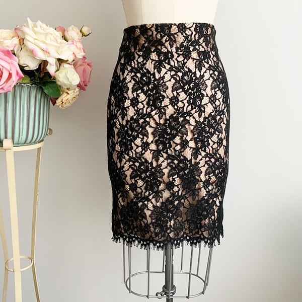 Lace Pencil Skirt - Etsy