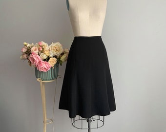 Vintage LIZ CLAIBORNE Black Polyester Paneled Skirt, Black A Line Skirt, Classic Skirt, Minimal Skirt, Elegant Skirt, Versatile Skirt