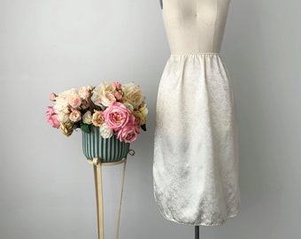 Vintage MONTELLE Beige Floral Half Slip, Mid-Calf Half Slip,  Classy Half Slip