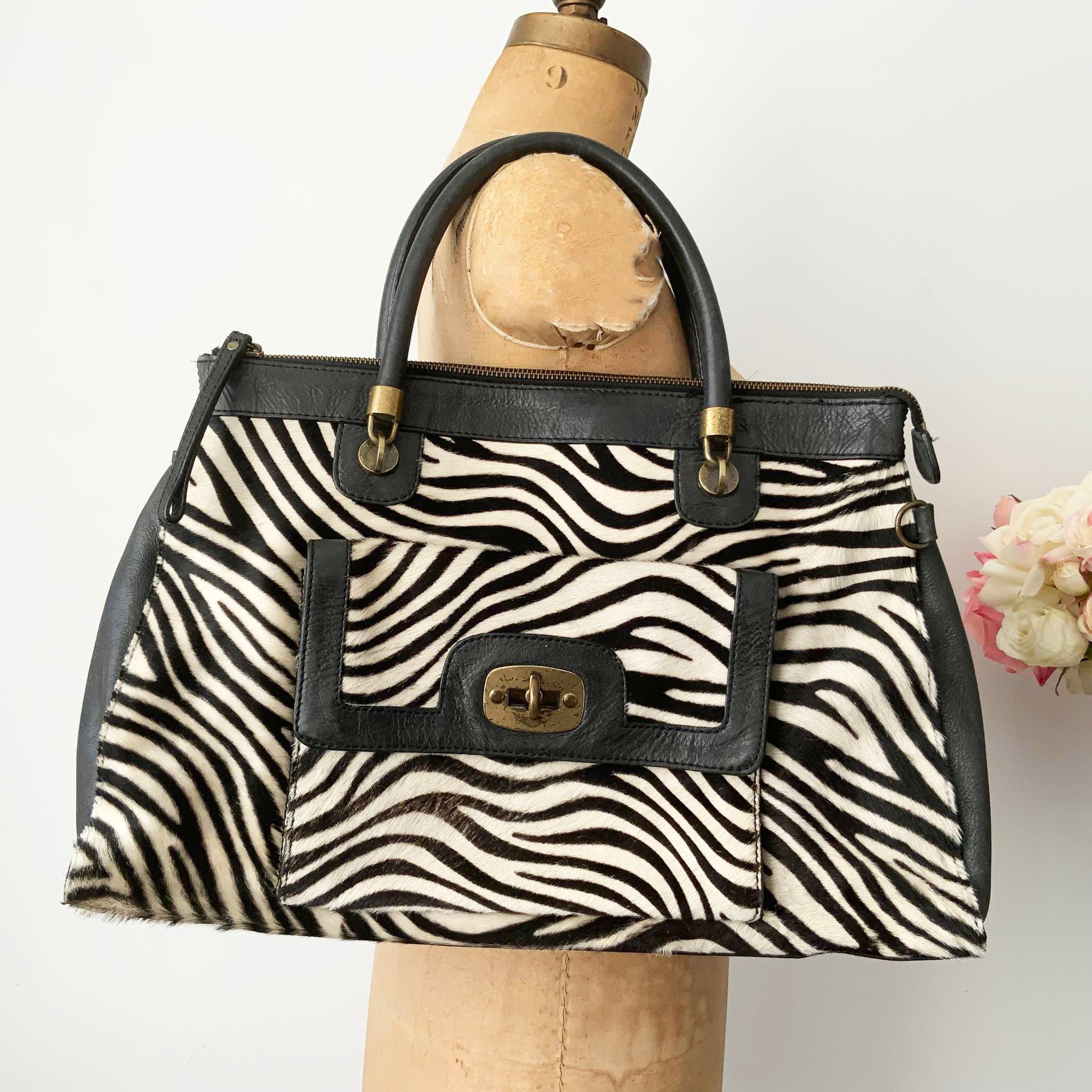Zebra print shoes shop and bag