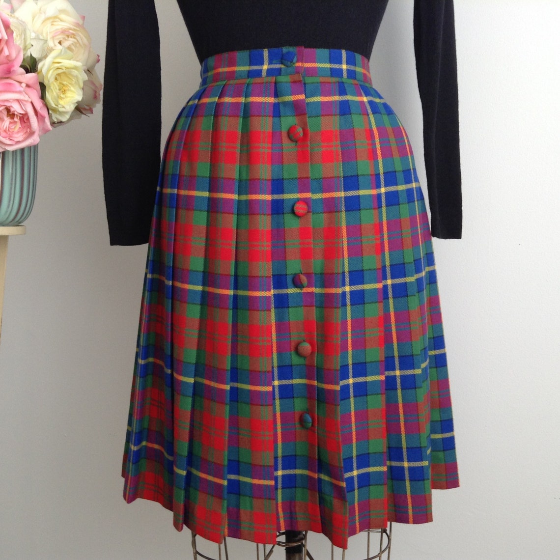 Vintage ERIC ALEXANDRE Tartan Skirt Pleated Plaid Skirt - Etsy Canada