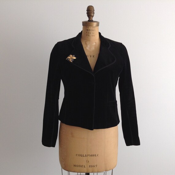 Vintage GAP Black Velvet Suit, Black Classic Velve