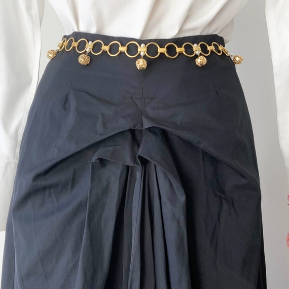Vintage FRED SUN Black Long Formal Bustle Skirt ,… - image 5