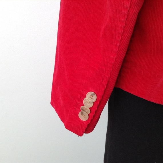 Vintage LANDS' END Red Corduroy Jacket, Velvet Ja… - image 7