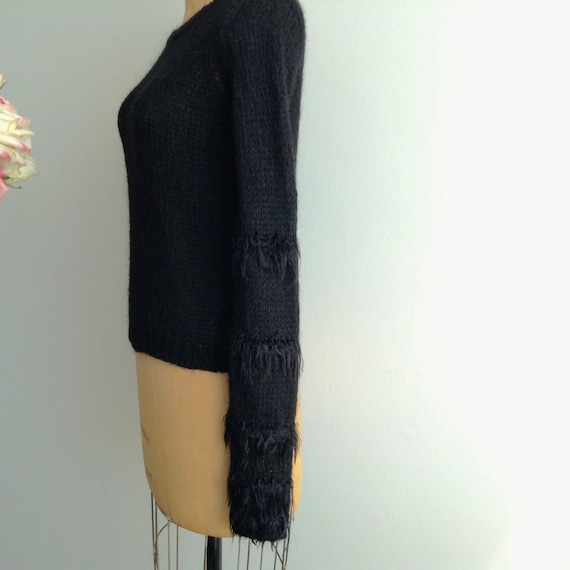 Vintage BENETTON Black Mohair Blend Pullover Swea… - image 6