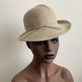 Vintage GEORGETTE Grey Wool Bowler Hat, Elegant Safari Style Hat, Versatile Hat, Classy Hat, Elegan Wool Hat