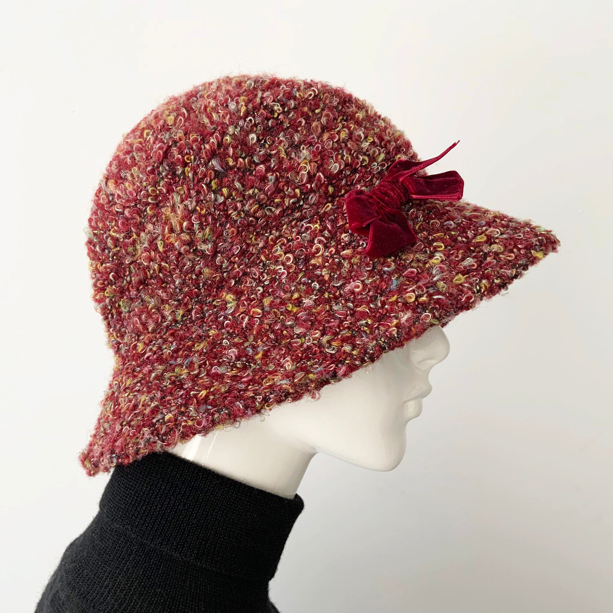 Vintage Liz Claiborne Felt Bowler‎ Villager 100% Wool Hat Red Liz Claiborne Hat - Etsy main image 3