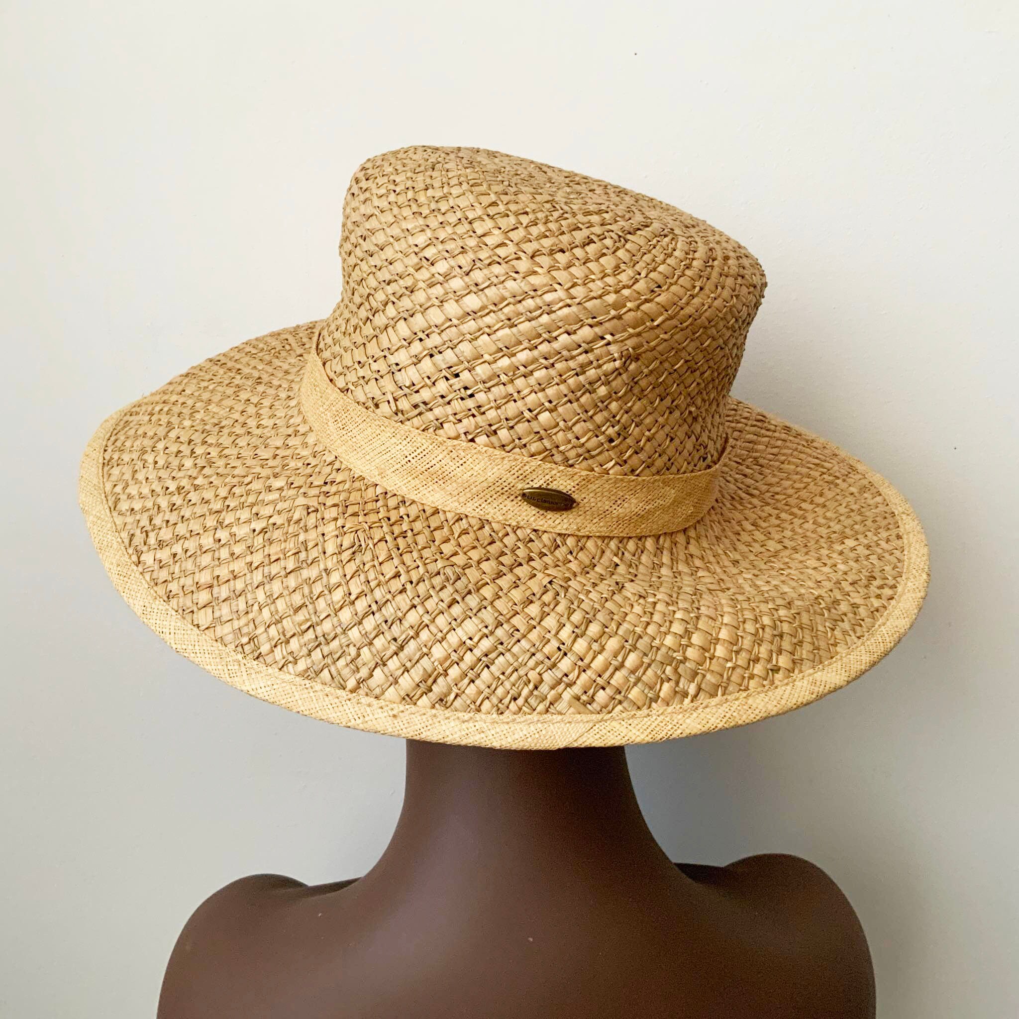 Liz Claiborne VNTG Chic Tan Straw Cap with Perfect brim For Sunny Days. Vintage Liz Claiborne Straw Sun Hat Italy - Etsy main image 2