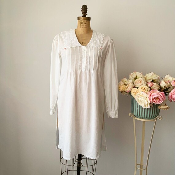 Long sleeve cotton night shirt hotsell