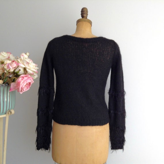 Vintage BENETTON Black Mohair Blend Pullover Swea… - image 5