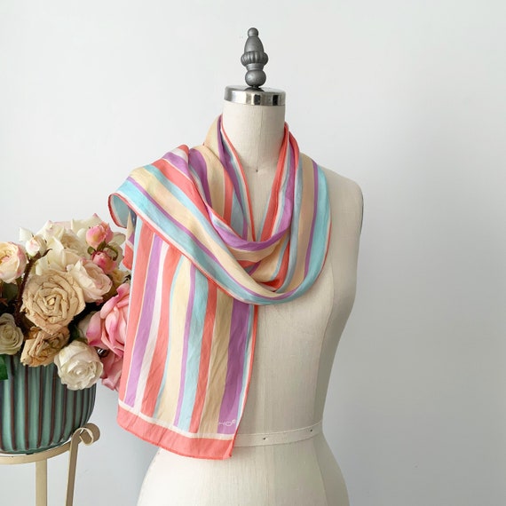 Vintage Colorful Silk Scarf