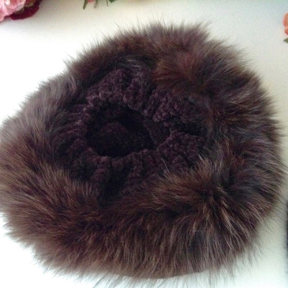 Vintage FERSTEN Purple Acrylic and Fur Winter Hat… - image 7