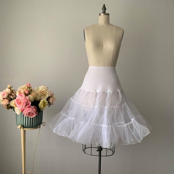 Vintage White Tulle Petticoat, Tulle Half Slip, A