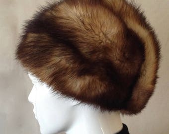 Gorgeous Vintage Genuine Fur Hat by Deborah Classic Mahogany Mink Hat a Deborah Exclusive. For Sale at  main image 3