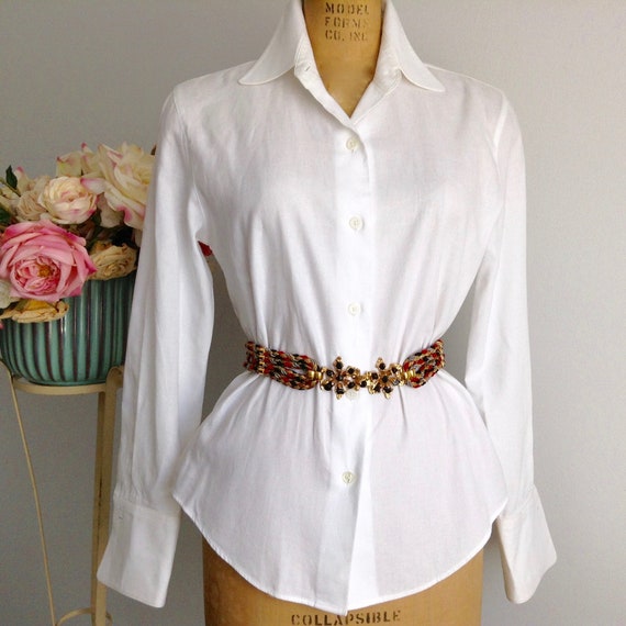 Vintage 1980s Multicolored and Gold Tone Braided C
