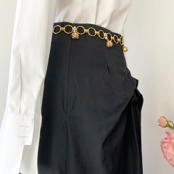 Vintage FRED SUN Black Long Formal Bustle Skirt ,… - image 7