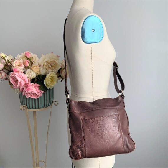 Vintage LIZ CLAIBORNE Brown Crossbody Bag, Pebbled