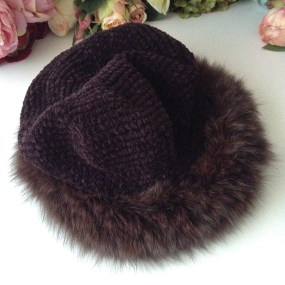 Vintage FERSTEN Purple Acrylic and Fur Winter Hat… - image 6