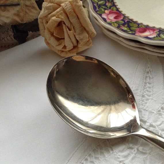 Vintage SILEA Silver Plated Salad Serving Spoon and Fork Set