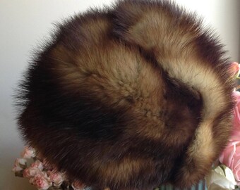 Vintage Genuine Fur Winter Hat, Winter Fur Hat, Elegant  display picture 2