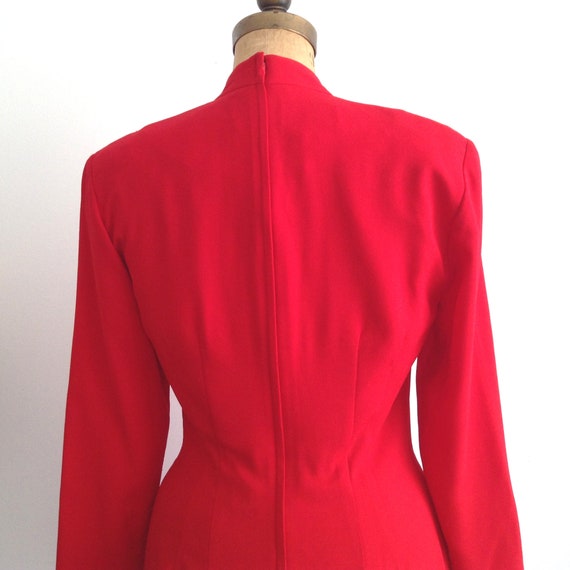 Vintage SARA EDWARDS Bichon Red Formal Dress,  Lo… - image 8