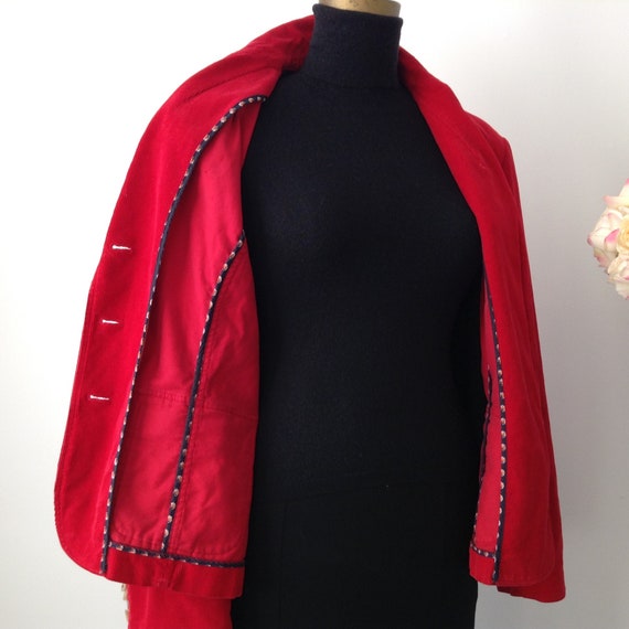 Vintage LANDS' END Red Corduroy Jacket, Velvet Ja… - image 5