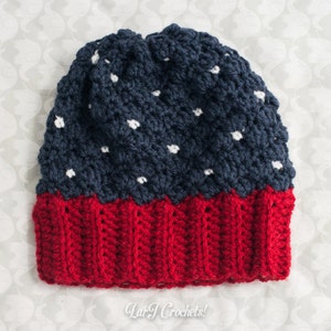 CROCHET PDF PATTERN The Shelly-Anne Hat American Flag Crochet Beanie image 3