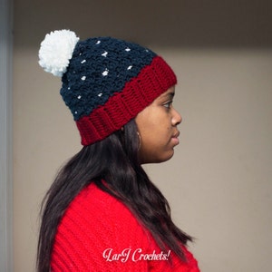 CROCHET PDF PATTERN The Shelly-Anne Hat American Flag Crochet Beanie image 5