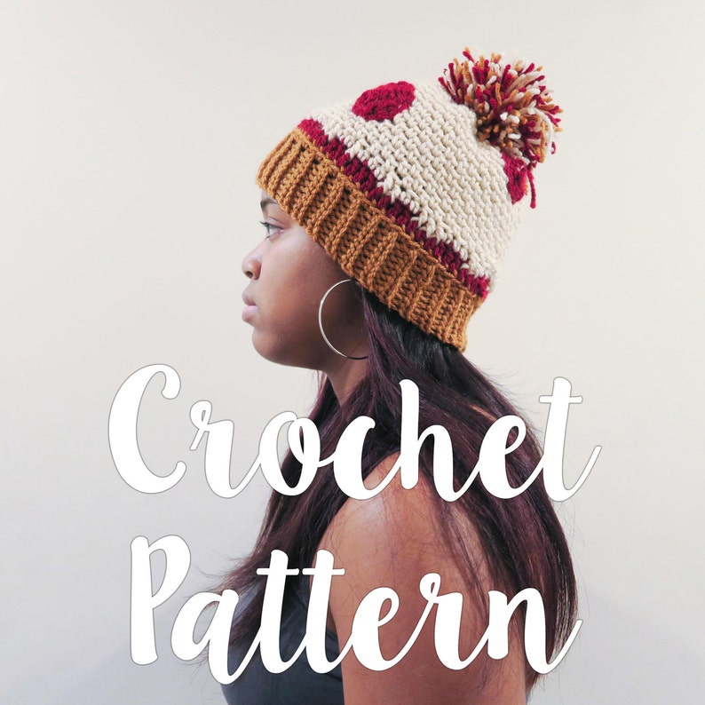 CROCHET PATTERN: Pepperoni Pizza Hat image 1