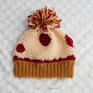 CROCHET PATTERN: Pepperoni Pizza Hat image 2