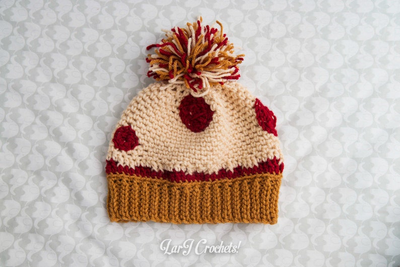 CROCHET PATTERN: Pepperoni Pizza Hat image 2