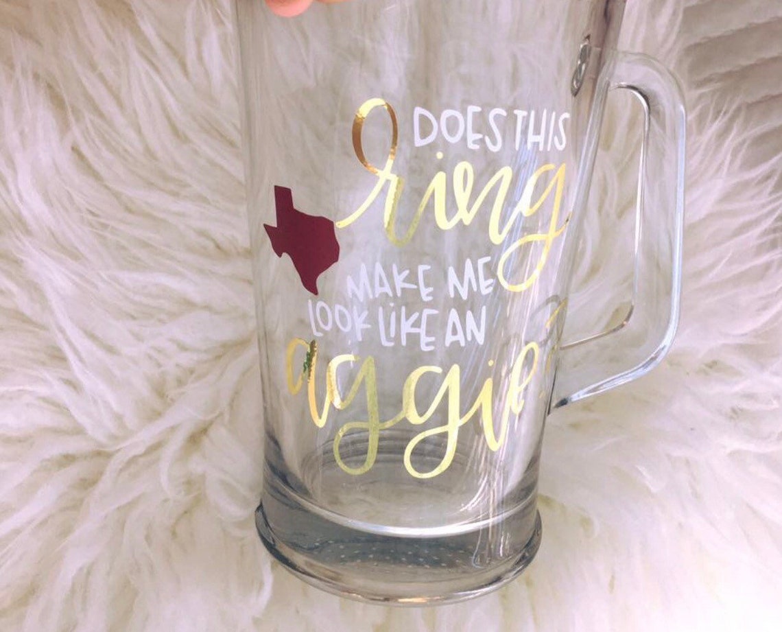 Texas A&M Glass Pitcher Graduation Gift Aggies Etsy