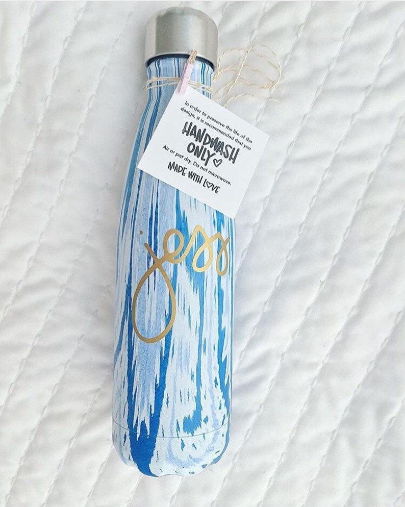 Personalized S'well Water Bottle 17 Oz. S'well Custom S'well Bottle Santorini Gifts For Her Bridesmaid Gift S'well Water Bottle image 1
