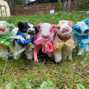 CUSTOM Fluffy Cow  OOAK resin Artdoll (not posable)