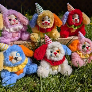 OOAK Art Doll BLIND BOX Clown Puppy Keychain Bag Charm