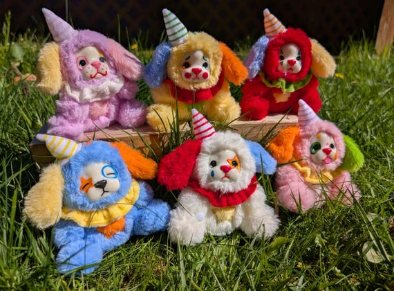 OOAK Art Doll BLIND BOX Clown Puppy Keychain Bag Charm