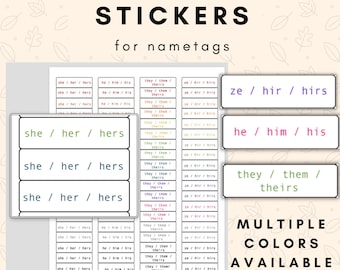 Simple Pronoun Stickers (Multicolor)