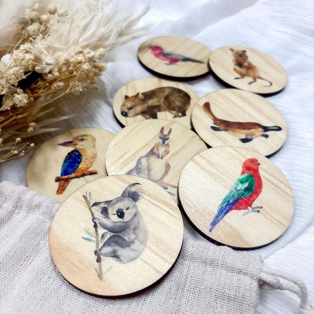 Wooden Memory Game | Aussie Animals - Etsy Australia