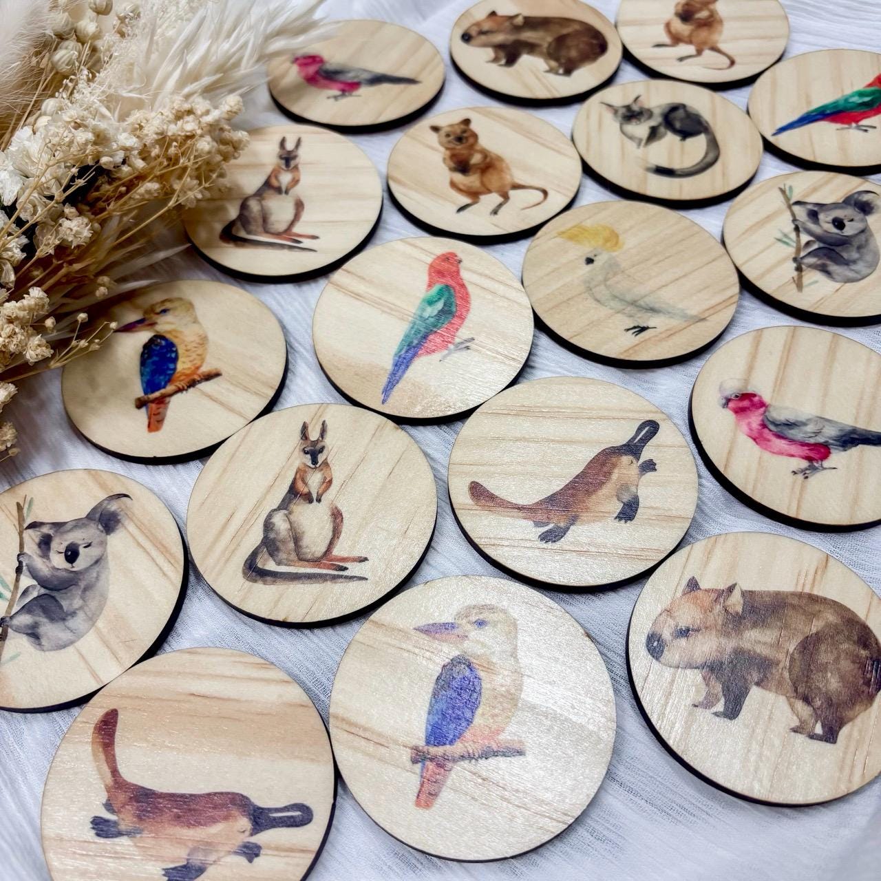 Wooden Memory Game | Aussie Animals - Etsy