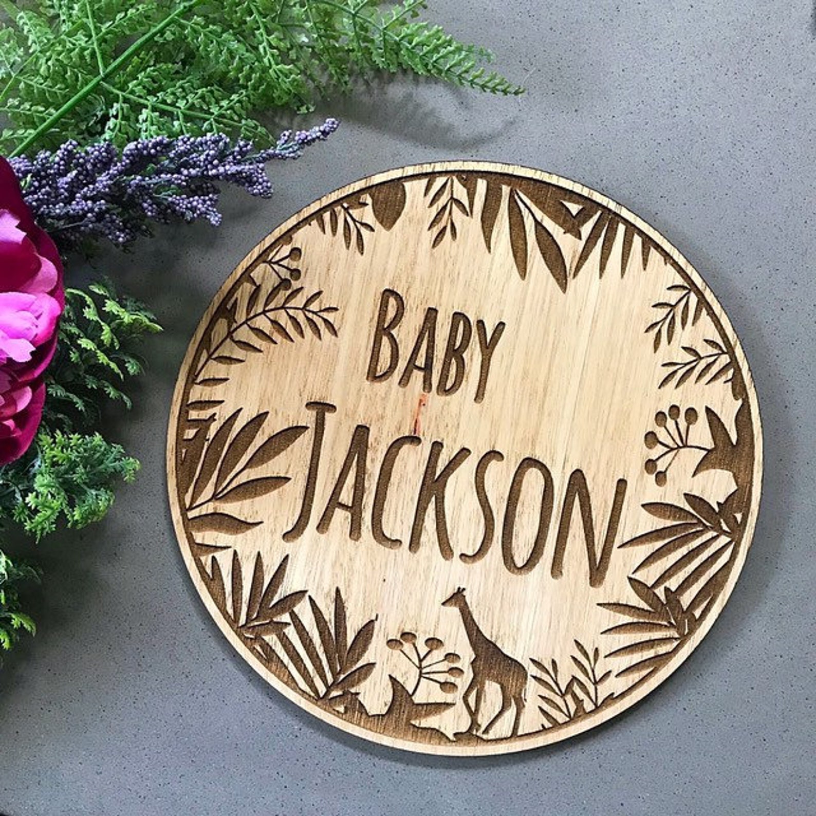 Custom Wooden Baby Name Plaque Baby Announcement Nursery - Etsy