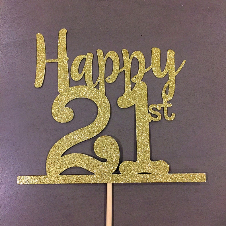 Happy 21st Birthday Cake Topper | Etsy