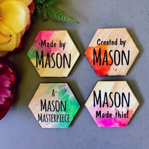 Custom Fridge Magnets | Artwork Display | Set of 4 | Wooden